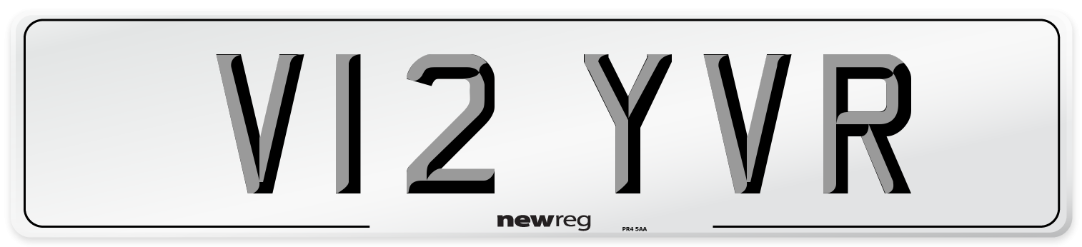 V12 YVR Number Plate from New Reg
